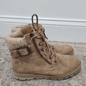 Cliffis By White Mountain Kelsie Ankle Boots Size 8.5 Tan Color